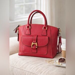 Dooney & Bourke Naomi Satchel Pink Red Leather Crossbody Shoulder Bag